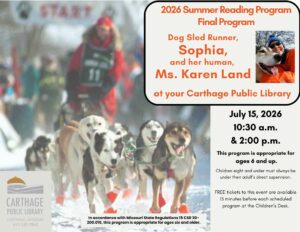 Special Presentation: Karen Land & Sophia! Dog Sled Team